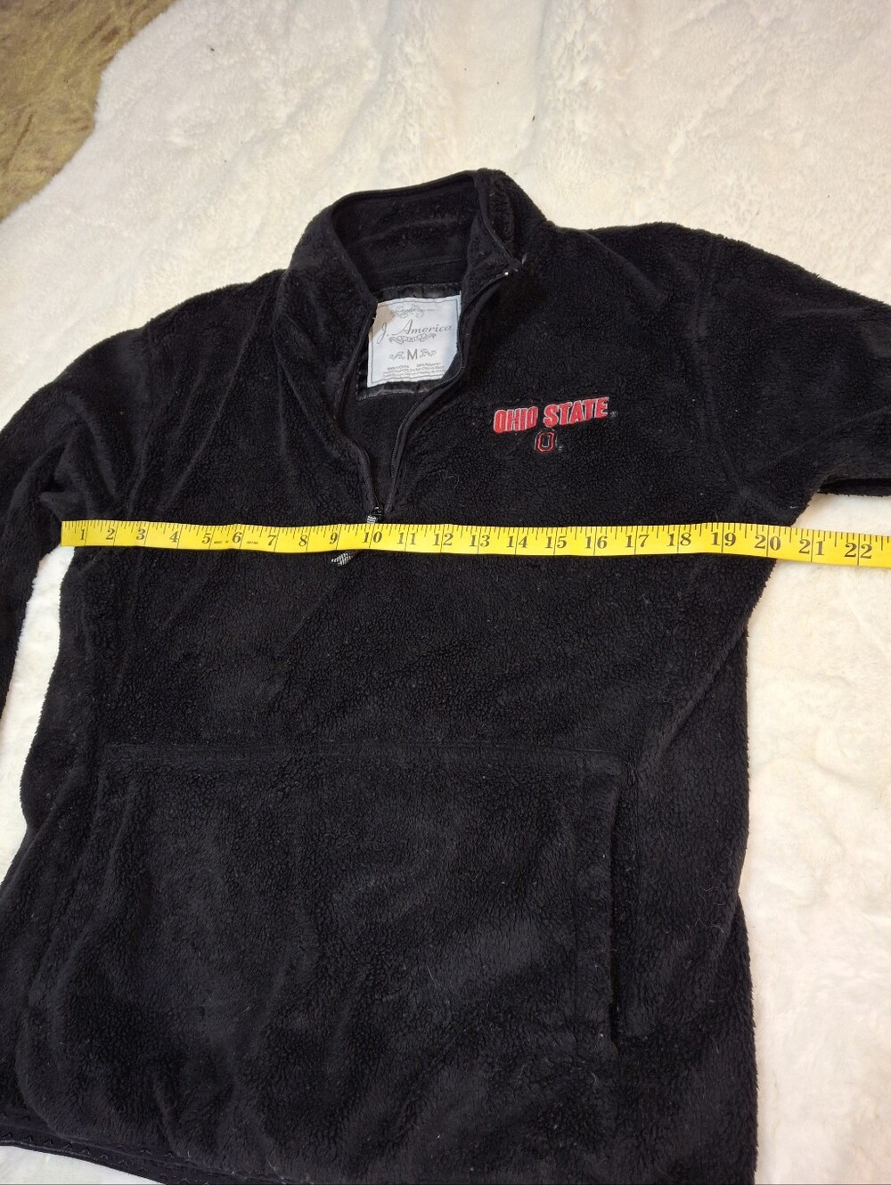 Vintage Y2K Ohio State Buckeyes Fleece Black Quarter Zip Pullover Size Medium - Picture 13 of 16